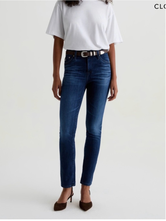 Ag Adriano Goldschmied Denim - AG Mari Slim Straight Jeans Size 29 Mid Rise Dark Wash Clean Classic